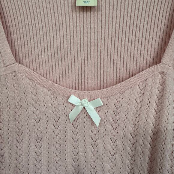 NWT Prairie by Rachel Ashwell Pink Top XL Sweetheart Knit Coquette Feminine - Picture 4 of 12